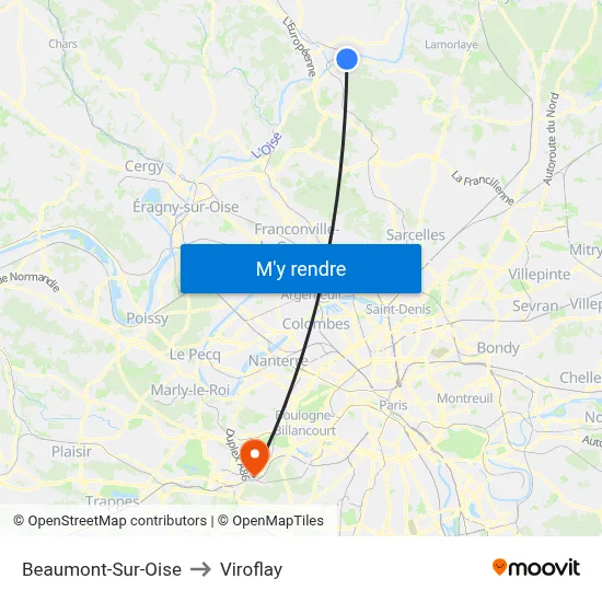 Beaumont-Sur-Oise to Viroflay map