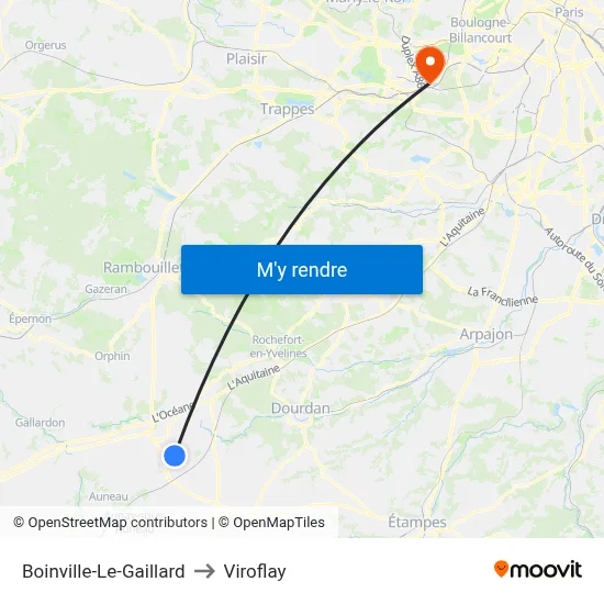 Boinville-Le-Gaillard to Viroflay map