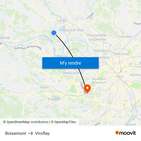 Boisemont to Viroflay map