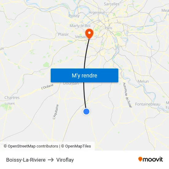Boissy-La-Riviere to Viroflay map