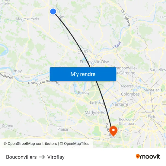 Bouconvillers to Viroflay map