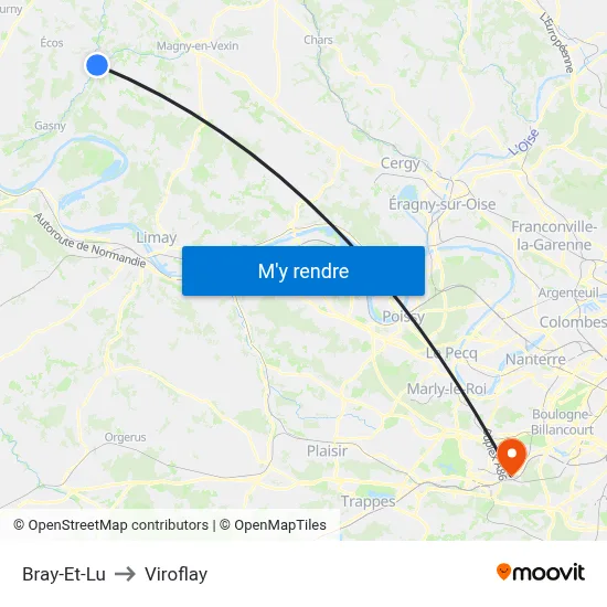 Bray-Et-Lu to Viroflay map