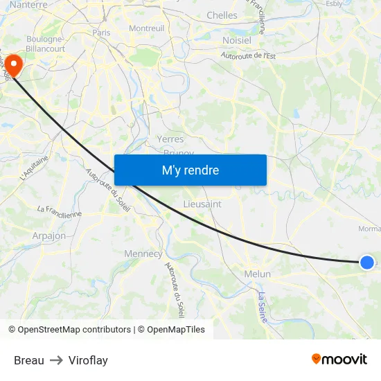Breau to Viroflay map