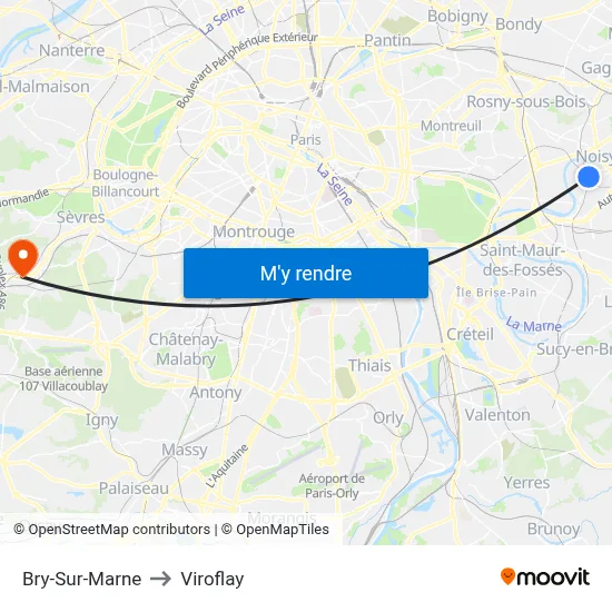 Bry-Sur-Marne to Viroflay map