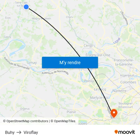 Buhy to Viroflay map
