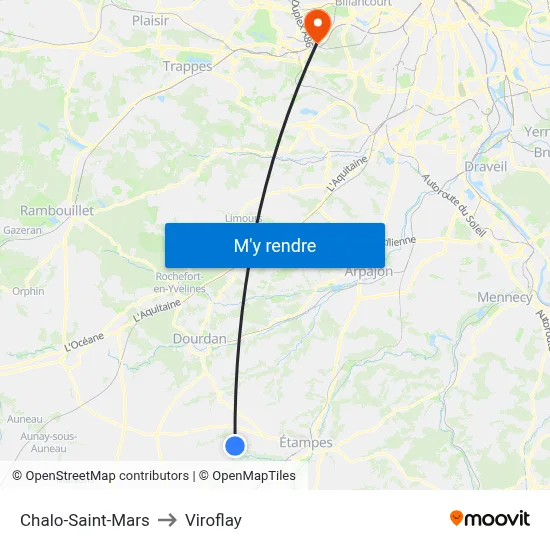 Chalo-Saint-Mars to Viroflay map