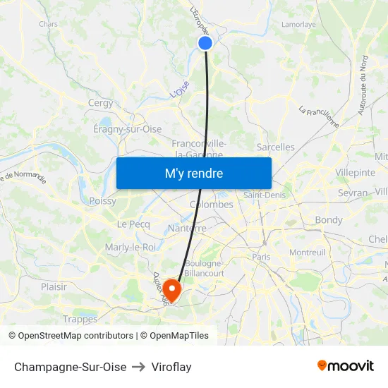 Champagne-Sur-Oise to Viroflay map