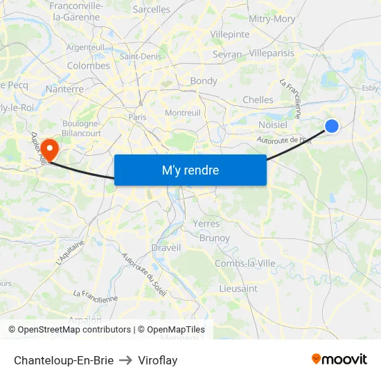 Chanteloup-En-Brie to Viroflay map