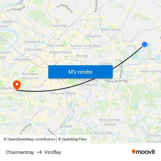 Charmentray to Viroflay map