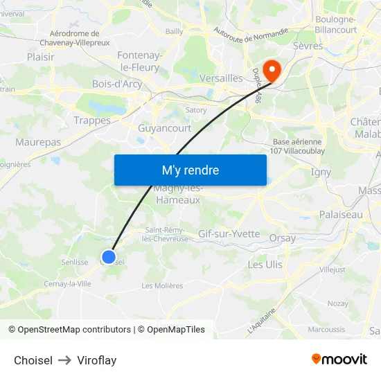 Choisel to Viroflay map