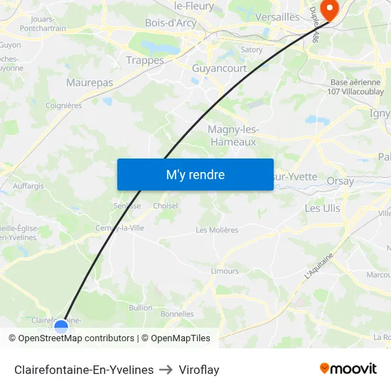 Clairefontaine-En-Yvelines to Viroflay map