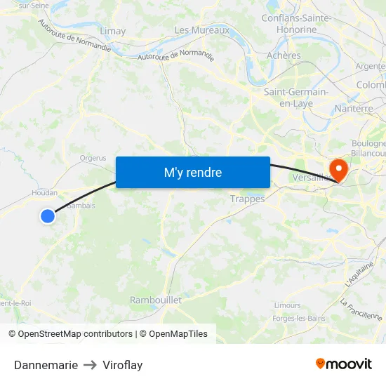 Dannemarie to Viroflay map