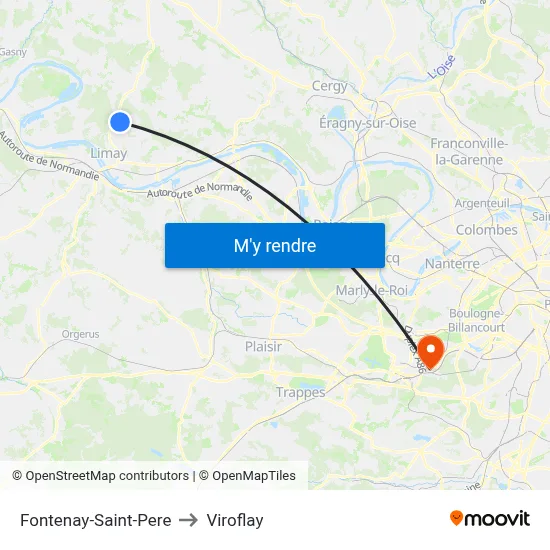 Fontenay-Saint-Pere to Viroflay map