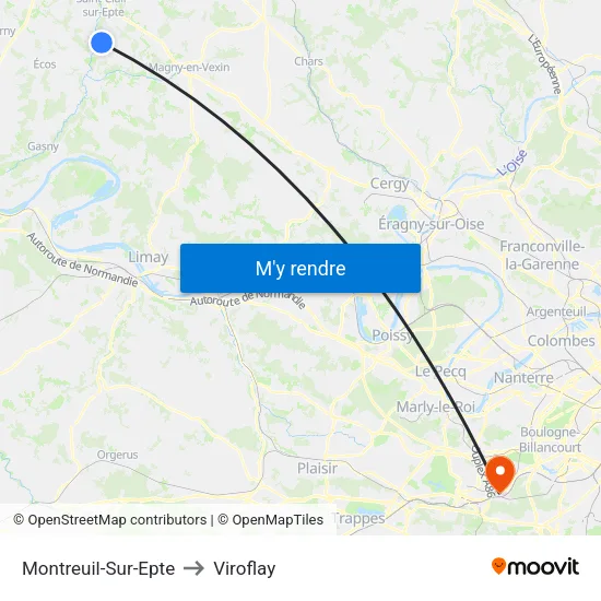 Montreuil-Sur-Epte to Viroflay map