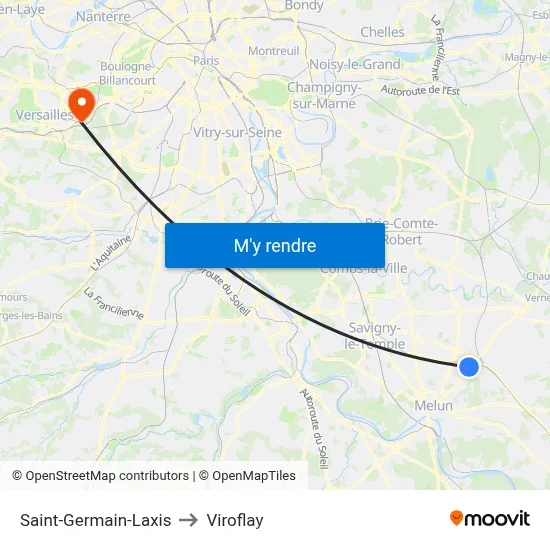 Saint-Germain-Laxis to Viroflay map