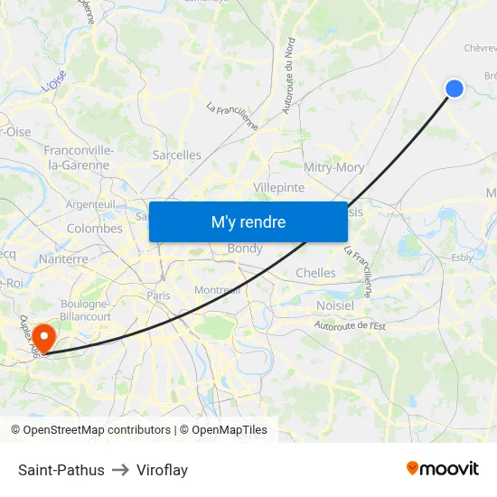 Saint-Pathus to Viroflay map