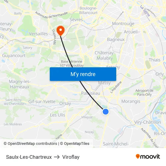 Saulx-Les-Chartreux to Viroflay map