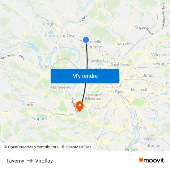 Taverny to Viroflay map