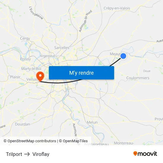 Trilport to Viroflay map