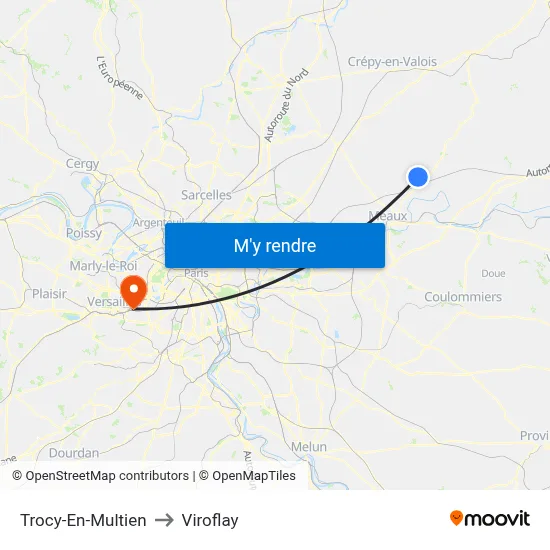Trocy-En-Multien to Viroflay map