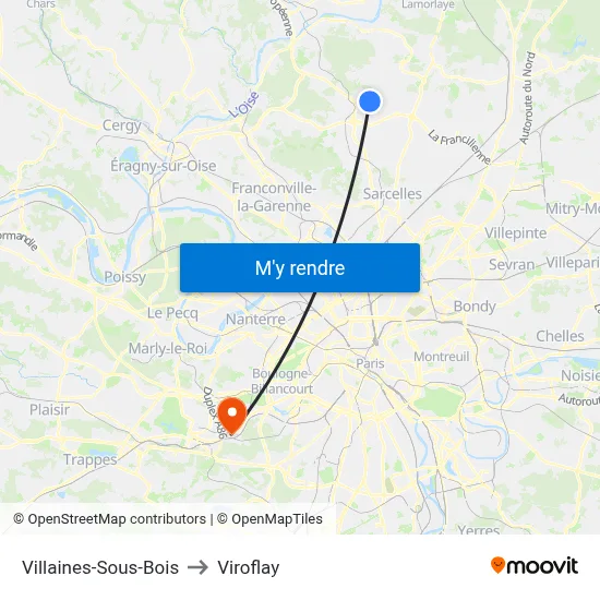 Villaines-Sous-Bois to Viroflay map