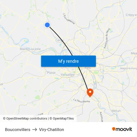 Bouconvillers to Viry-Chatillon map