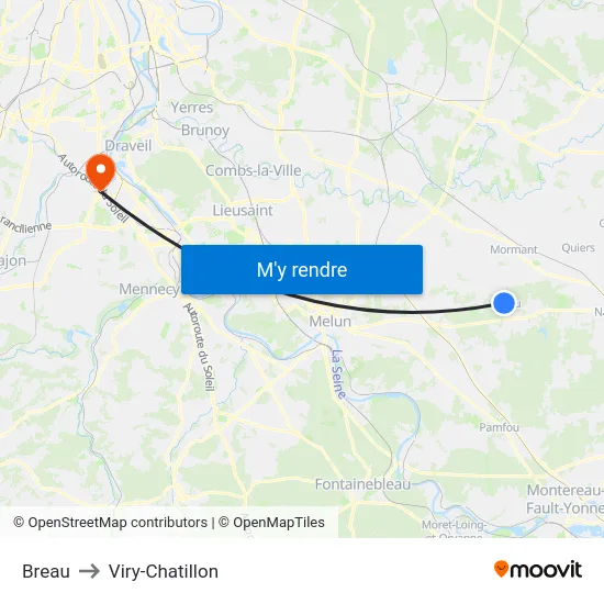 Breau to Viry-Chatillon map