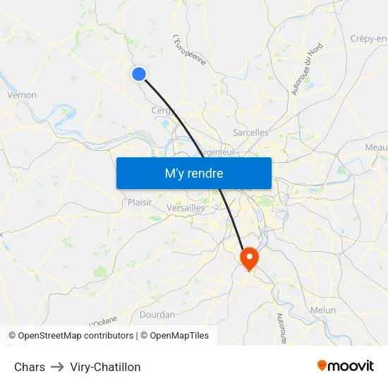 Chars to Viry-Chatillon map