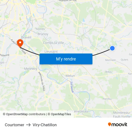 Courtomer to Viry-Chatillon map