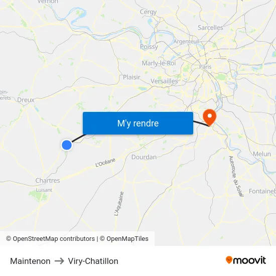 Maintenon to Viry-Chatillon map