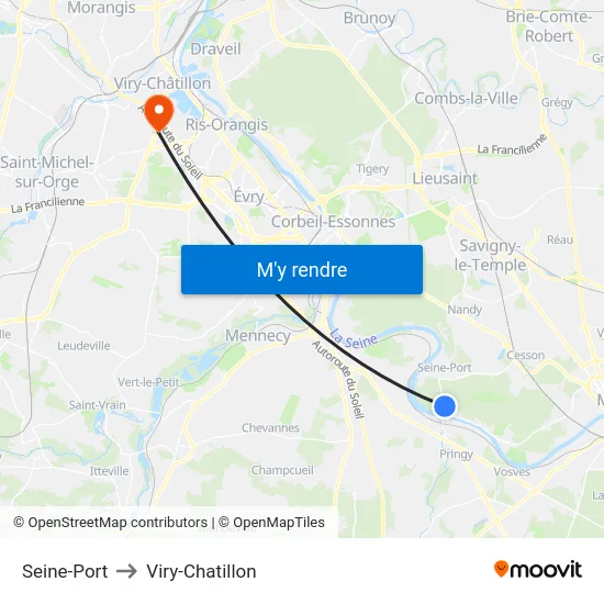 Seine-Port to Viry-Chatillon map