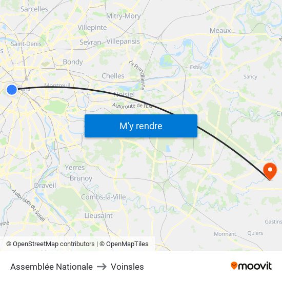 Assemblée Nationale to Voinsles map