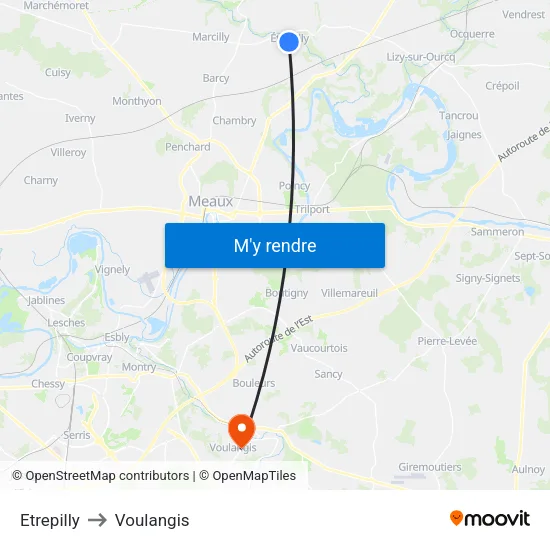 Etrepilly to Voulangis map