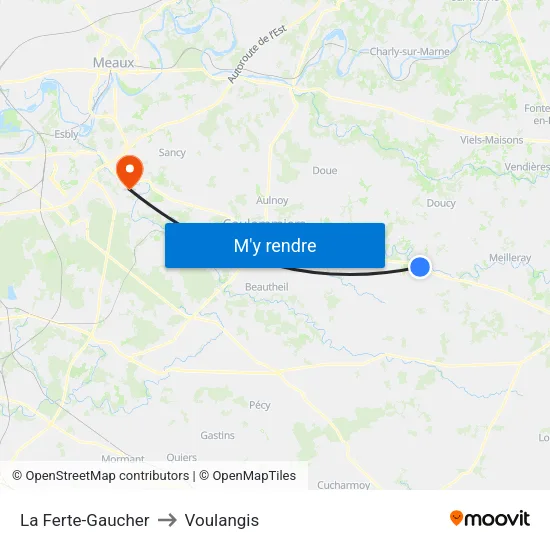 La Ferte-Gaucher to Voulangis map