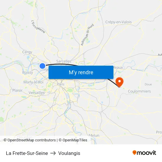 La Frette-Sur-Seine to Voulangis map