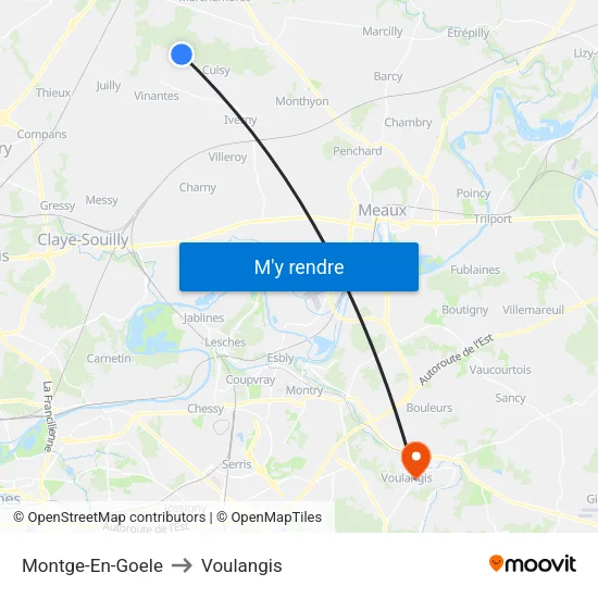 Montge-En-Goele to Voulangis map