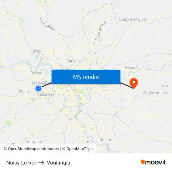 Noisy-Le-Roi to Voulangis map