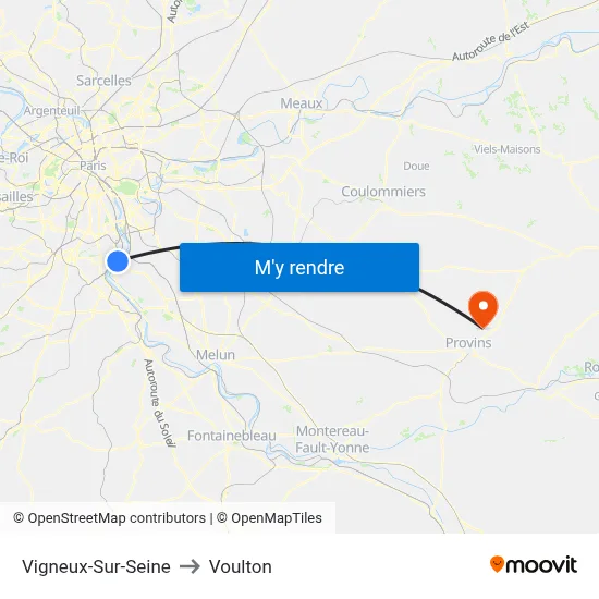 Vigneux-Sur-Seine to Voulton map