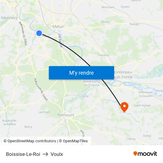 Boissise-Le-Roi to Voulx map