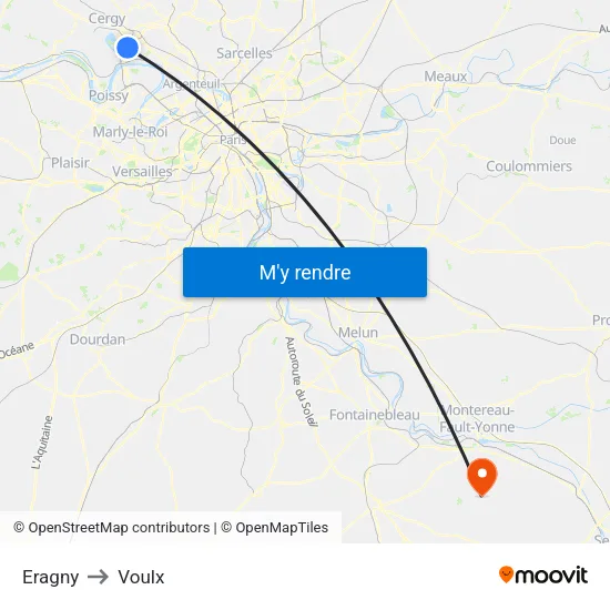 Eragny to Voulx map