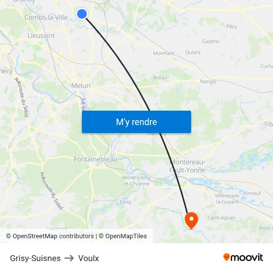Grisy-Suisnes to Voulx map
