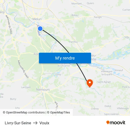 Livry-Sur-Seine to Voulx map