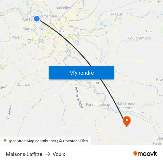 Maisons-Laffitte to Voulx map