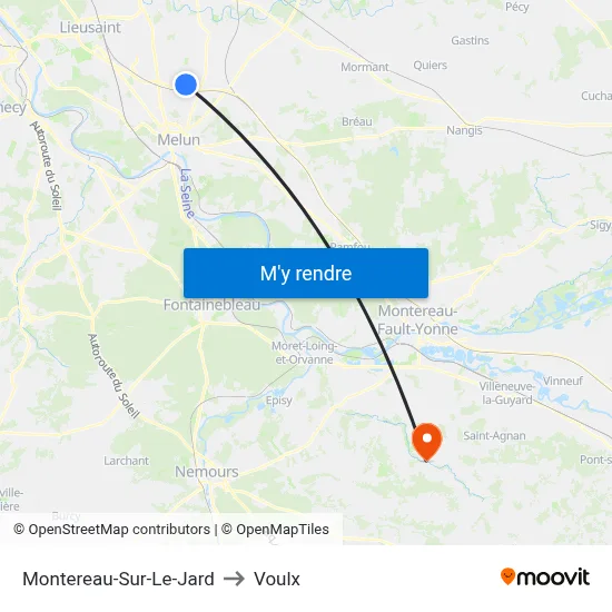 Montereau-Sur-Le-Jard to Voulx map