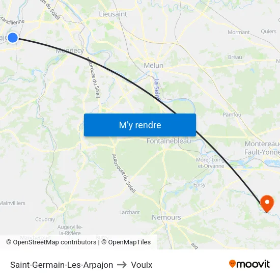Saint-Germain-Les-Arpajon to Voulx map