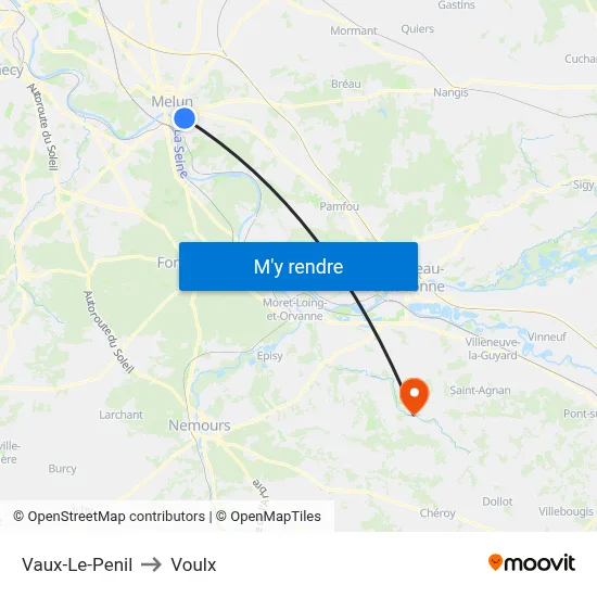 Vaux-Le-Penil to Voulx map