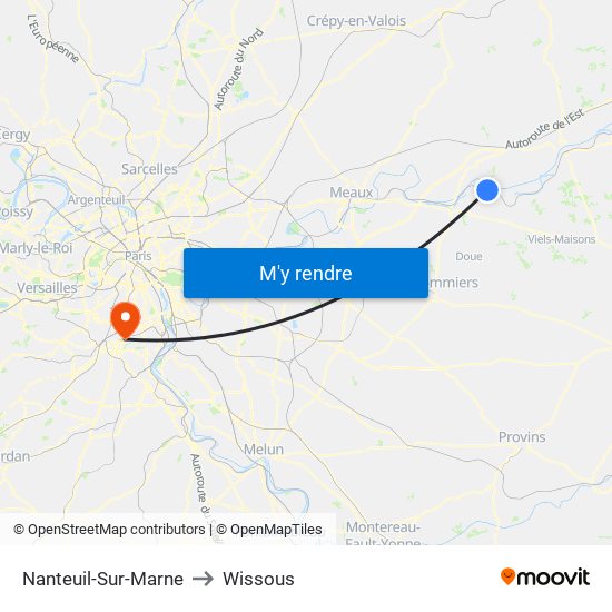 Nanteuil-Sur-Marne to Wissous map