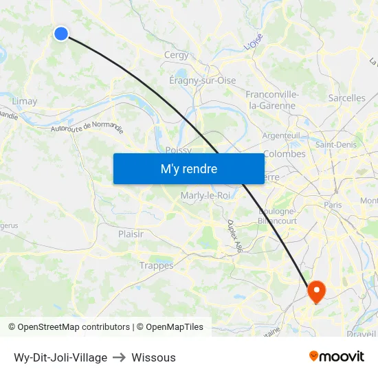 Wy-Dit-Joli-Village to Wissous map