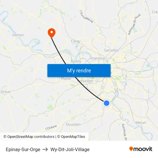 Epinay-Sur-Orge to Wy-Dit-Joli-Village map