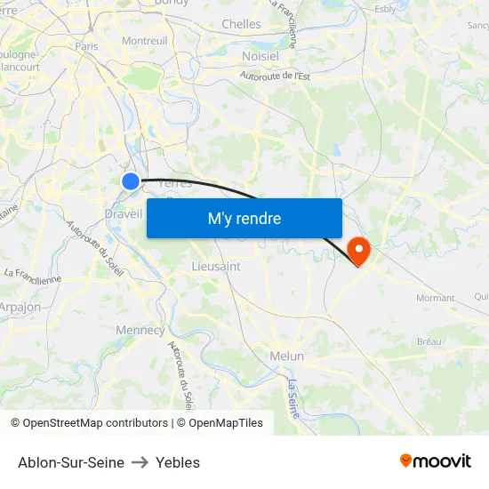 Ablon-Sur-Seine to Yebles map